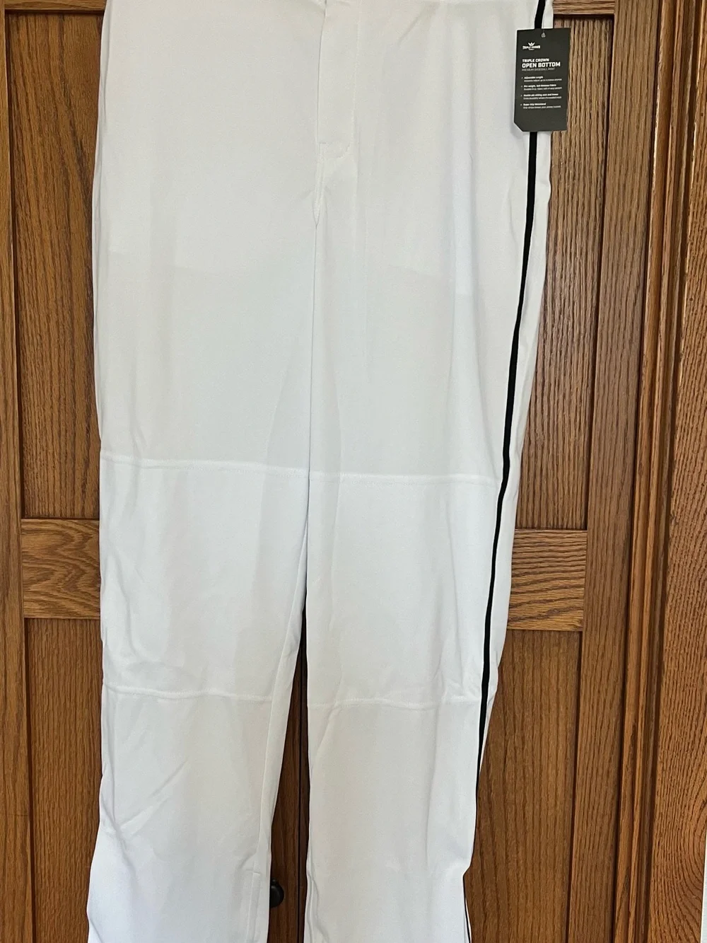 Champro Men’s White Baseball Pants with Black Side Stripe